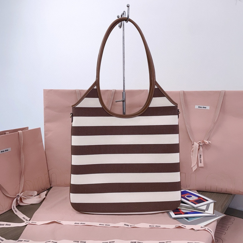 MIU MIU Ivy Canvas And Leather Bag