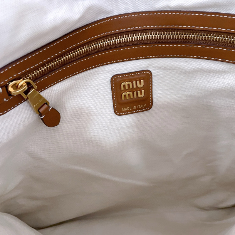 MIU MIU Ivy Canvas And Leather Bag