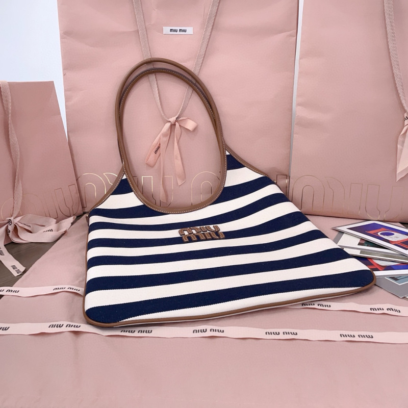 MIU MIU Ivy Canvas And Leather Bag