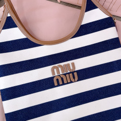MIU MIU Ivy Canvas And Leather Bag