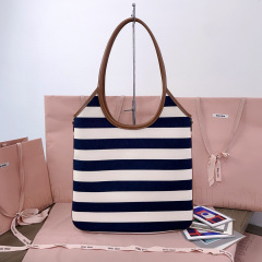 MIU MIU Ivy Canvas And Leather Bag