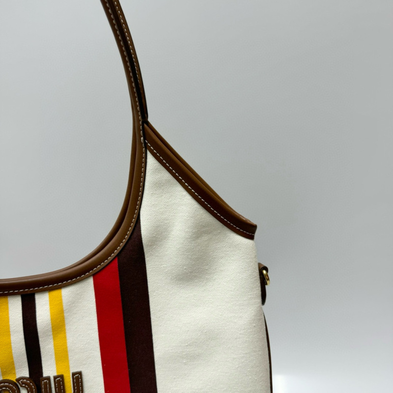 MIU MIU Ivy Canvas And Leather Bag