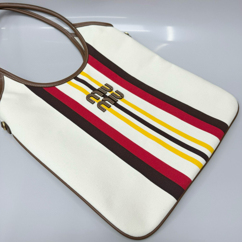 MIU MIU Ivy Canvas And Leather Bag