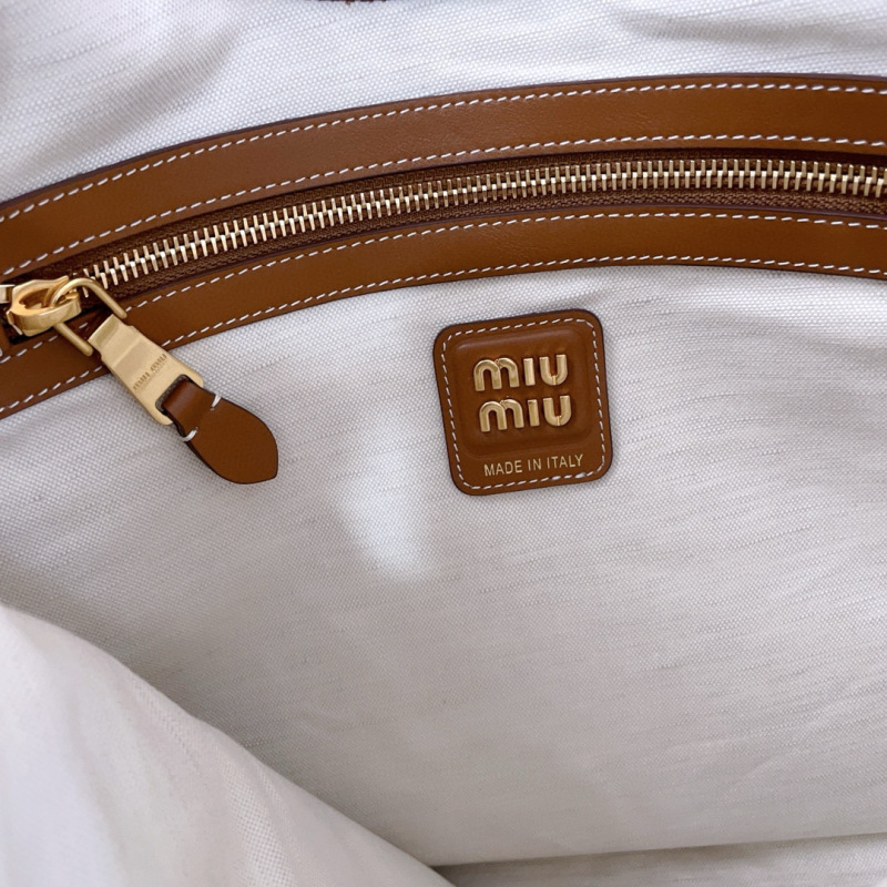 MIU MIU Ivy Canvas And Leather Bag
