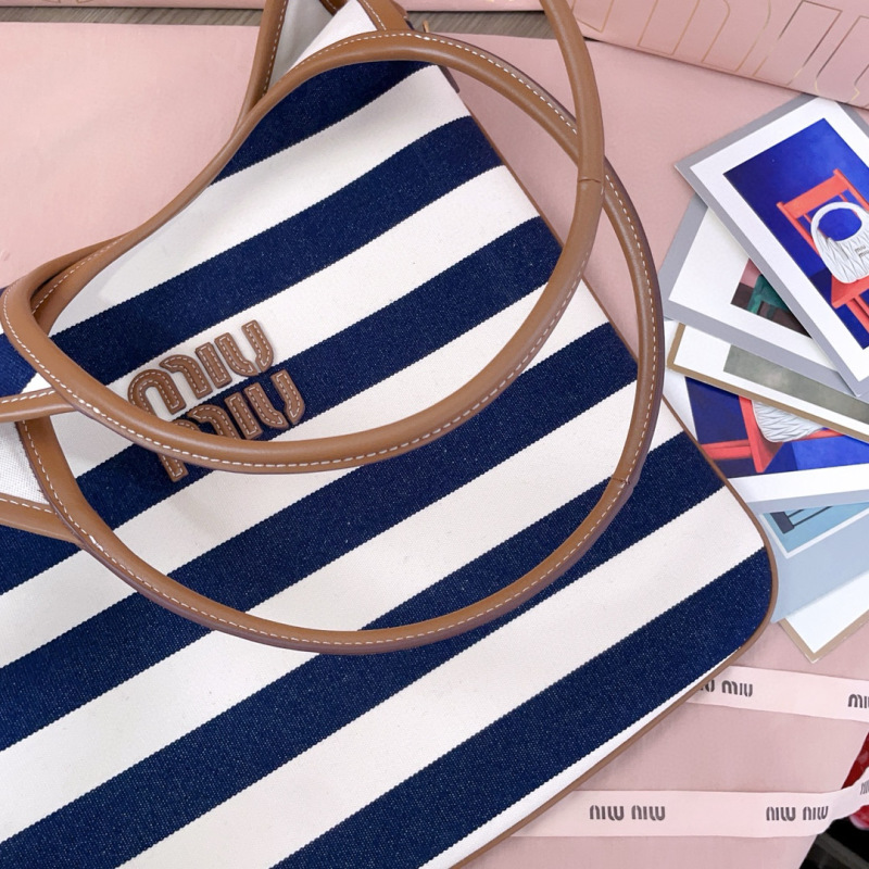 MIU MIU Ivy Canvas And Leather Bag