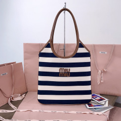 MIU MIU Ivy Canvas And Leather Bag