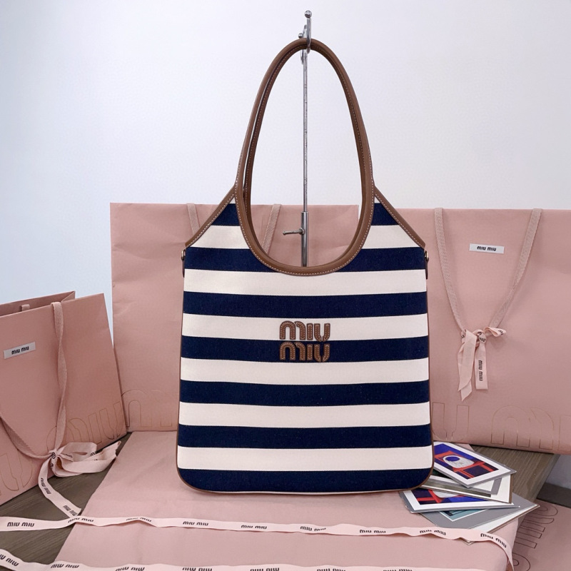 MIU MIU Ivy Canvas And Leather Bag