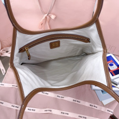 MIU MIU Ivy Canvas And Leather Bag