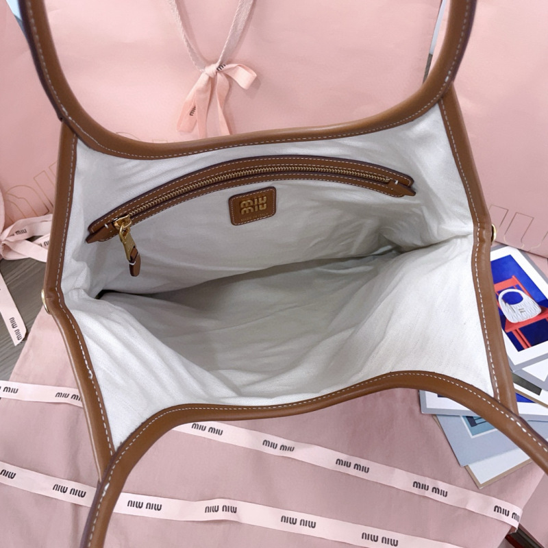 MIU MIU Ivy Canvas And Leather Bag