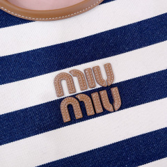MIU MIU Ivy Canvas And Leather Bag