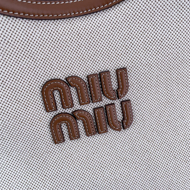 MIU MIU Ivy Canvas And Leather Tote Bag