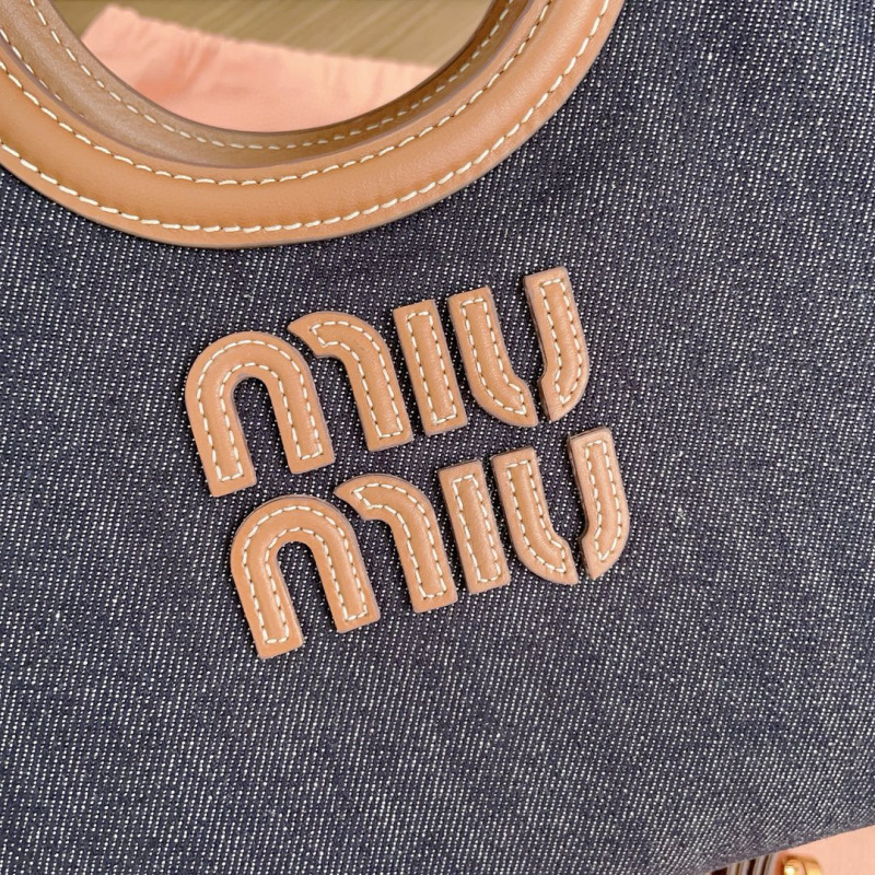 MIU MIU Ivy Canvas And Leather Tote Bag