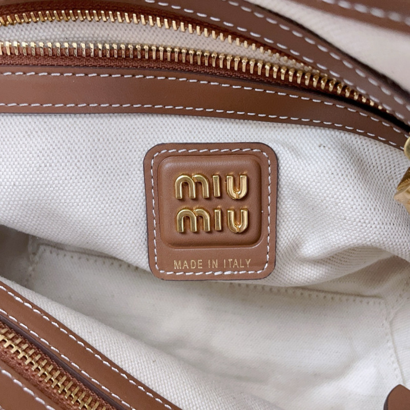 MIU MIU Ivy Canvas And Leather Tote Bag