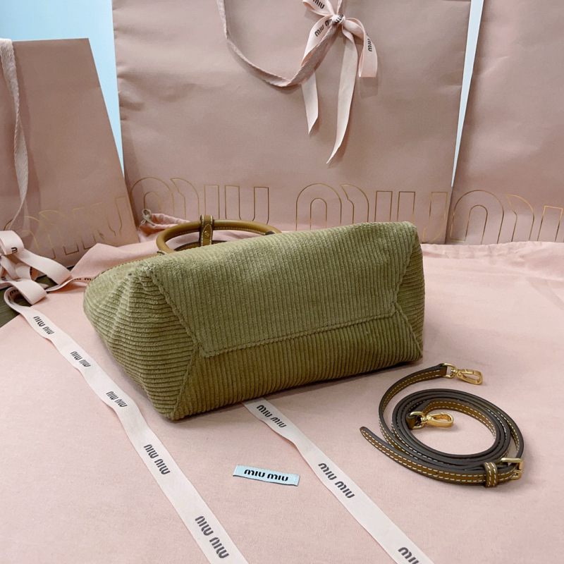 MIU MIU Ivy Canvas And Leather Tote Bag