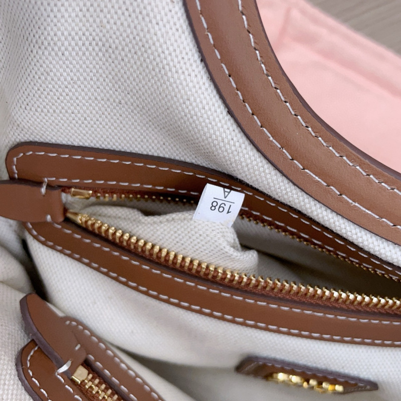 MIU MIU Ivy Canvas And Leather Tote Bag