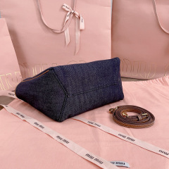 MIU MIU Ivy Canvas And Leather Tote Bag