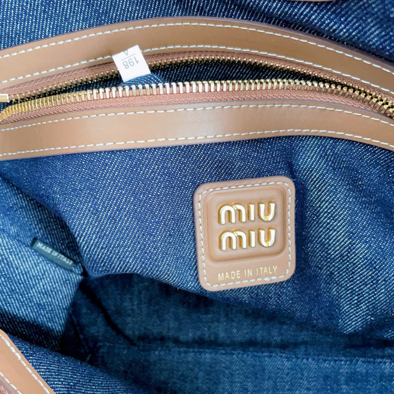 MIU MIU Ivy Canvas And Leather Tote Bag