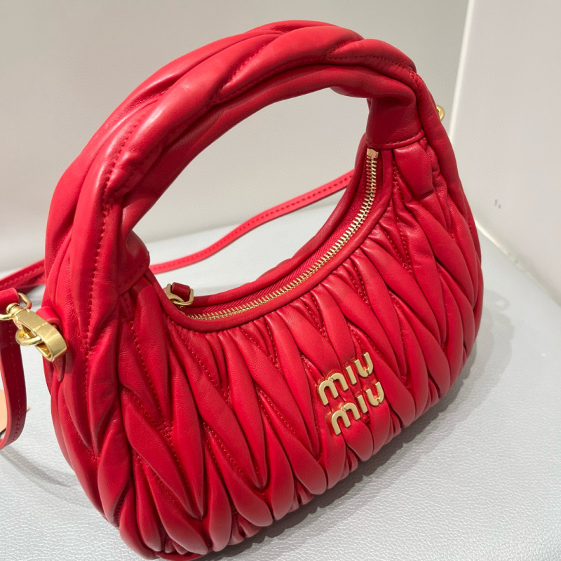 MIU MIU Wander Matelassé Nappa Leather Hobo Bag