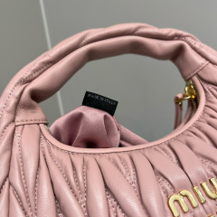 MIU MIU Wander Matelassé Nappa Leather Hobo Bag
