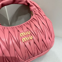 MIU MIU Wander Matelassé Nappa Leather Hobo Bag