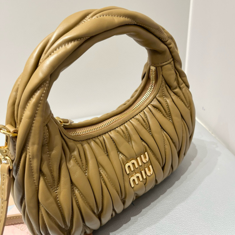 MIU MIU Wander Matelassé Nappa Leather Hobo Bag