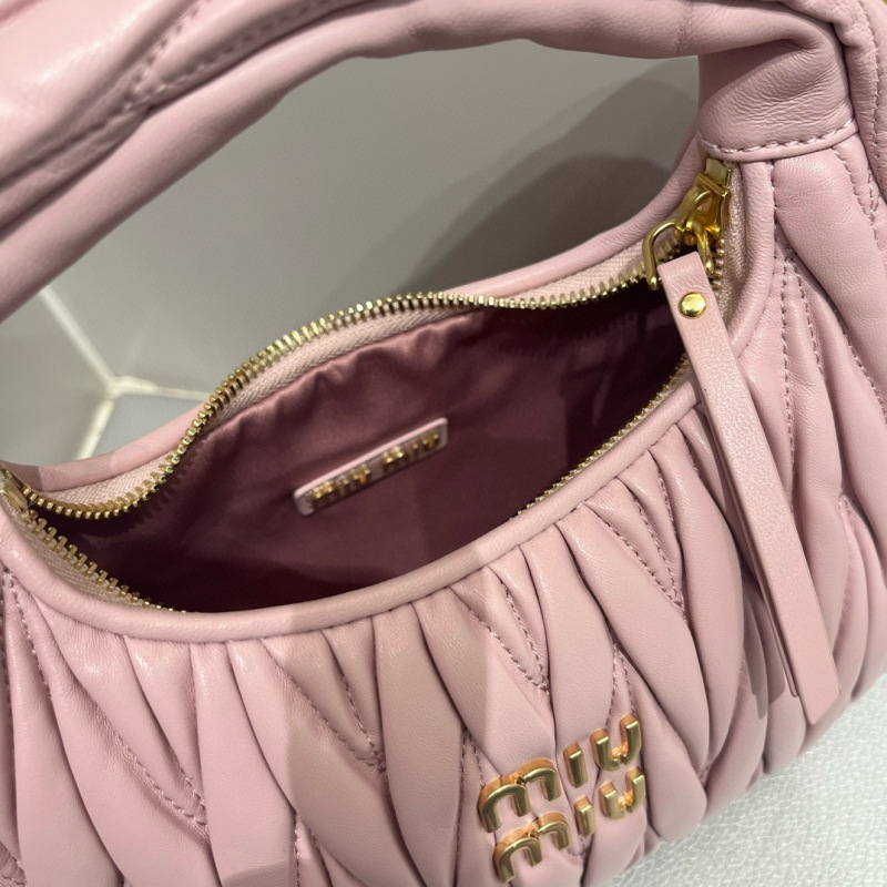 MIU MIU Wander Matelassé Nappa Leather Hobo Bag