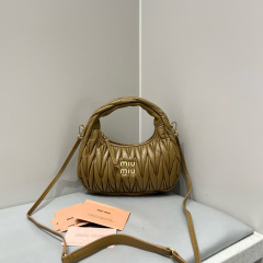 MIU MIU Wander Matelassé Nappa Leather Hobo Bag