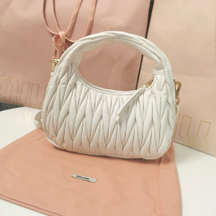 MIU MIU Wander Matelassé Nappa Leather Hobo Bag