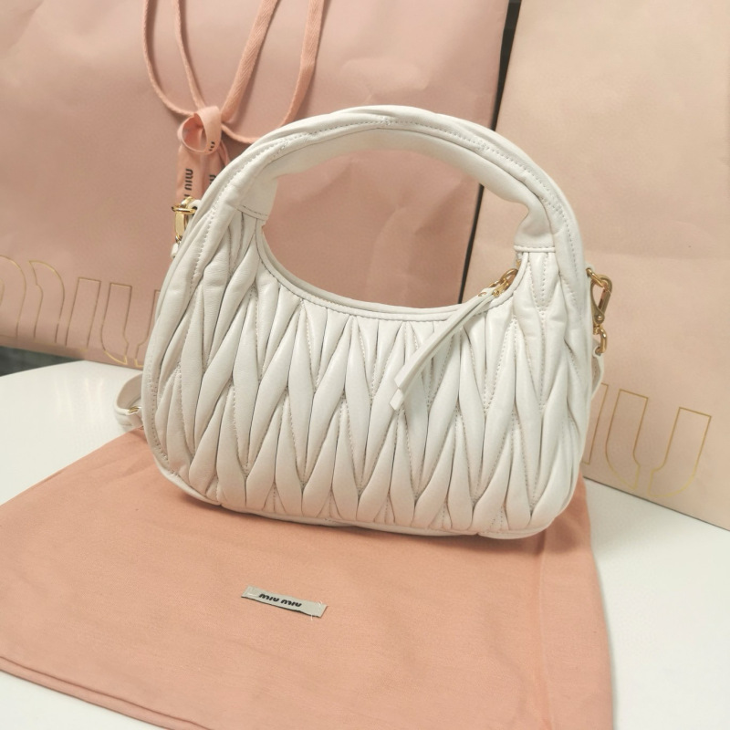 MIU MIU Wander Matelassé Nappa Leather Hobo Bag