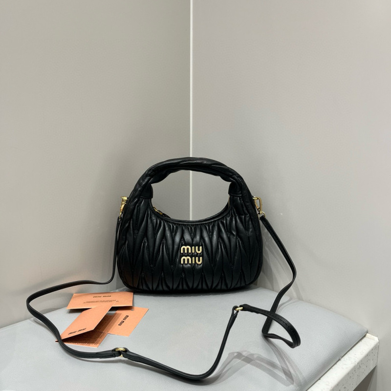MIU MIU Wander Matelassé Nappa Leather Hobo Bag