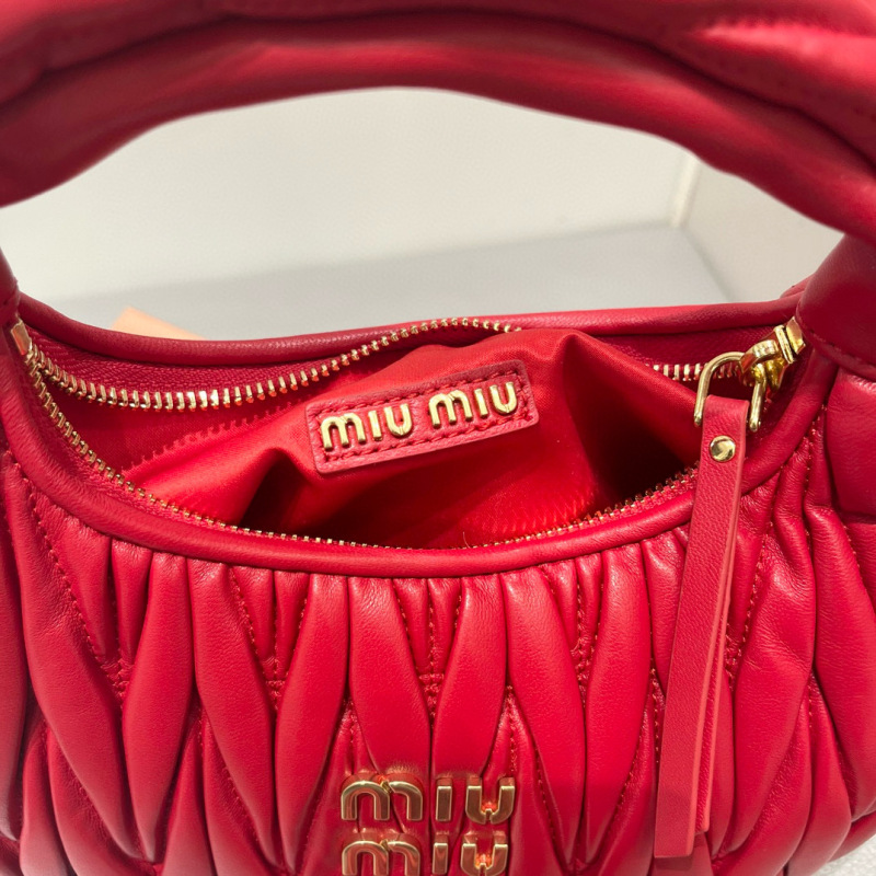 MIU MIU Wander Matelassé Nappa Leather Hobo Bag