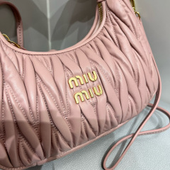 MIU MIU Wander Matelassé Nappa Leather Hobo Bag