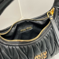 MIU MIU Wander Matelassé Nappa Leather Hobo Bag