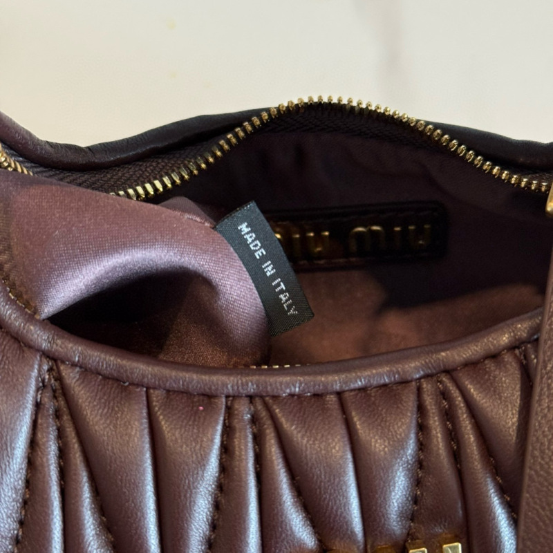MIU MIU Wander Matelassé Nappa Leather Hobo Mini Bag