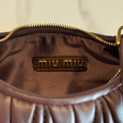 MIU MIU Wander Matelassé Nappa Leather Hobo Mini Bag