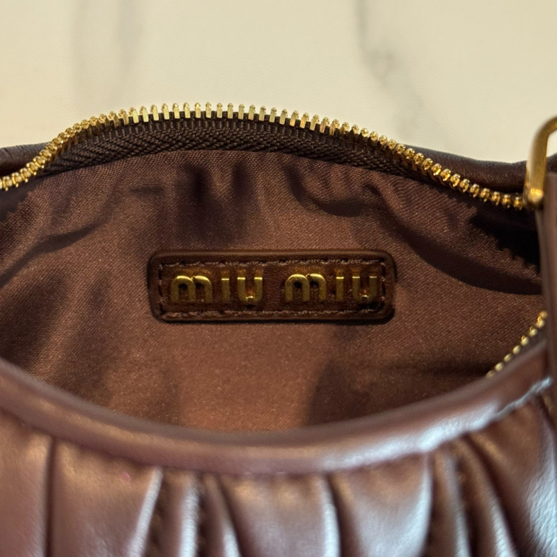 MIU MIU Wander Matelassé Nappa Leather Hobo Mini Bag