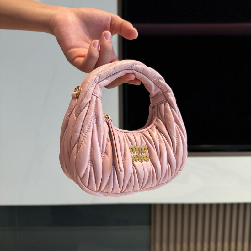 MIU MIU Wander Matelassé Nappa Leather Hobo Mini Bag