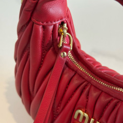 MIU MIU Wander Matelassé Nappa Leather Hobo Mini Bag
