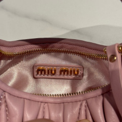 MIU MIU Wander Matelassé Nappa Leather Hobo Mini Bag