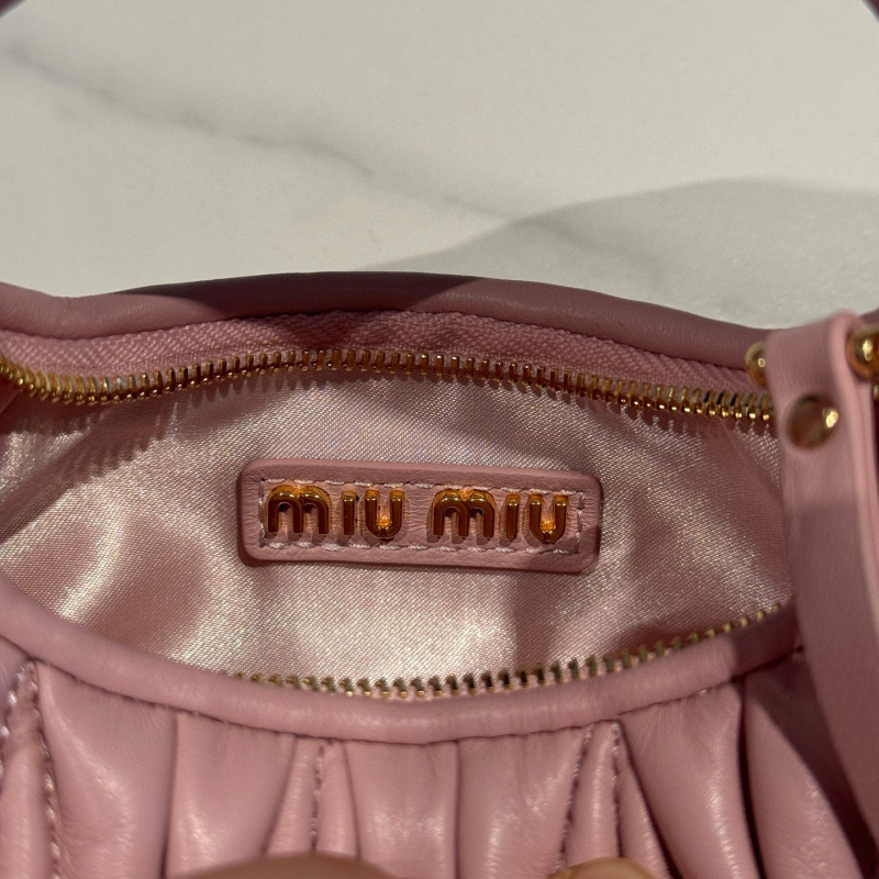 MIU MIU Wander Matelassé Nappa Leather Hobo Mini Bag