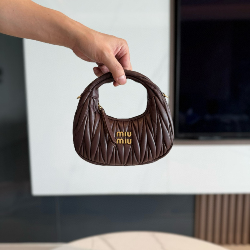 MIU MIU Wander Matelassé Nappa Leather Hobo Mini Bag