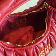 MIU MIU Wander Matelassé Nappa Leather Hobo Mini Bag