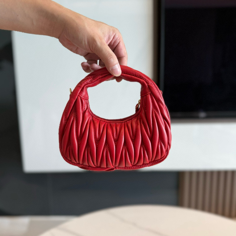 MIU MIU Wander Matelassé Nappa Leather Hobo Mini Bag