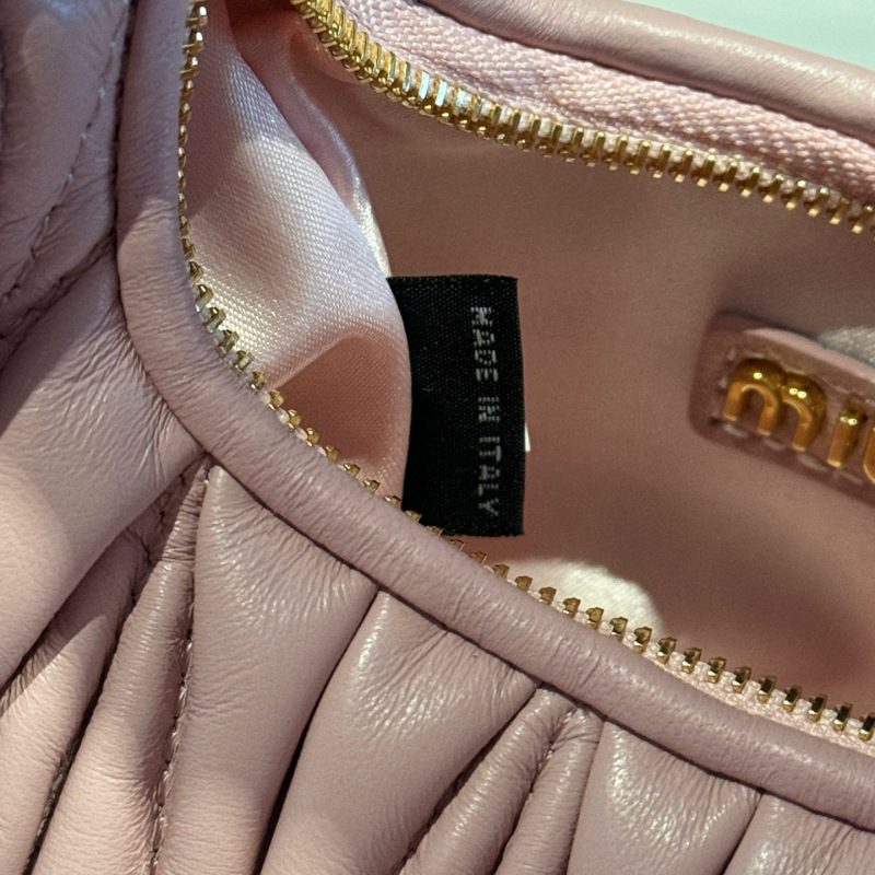 MIU MIU Wander Matelassé Nappa Leather Hobo Mini Bag