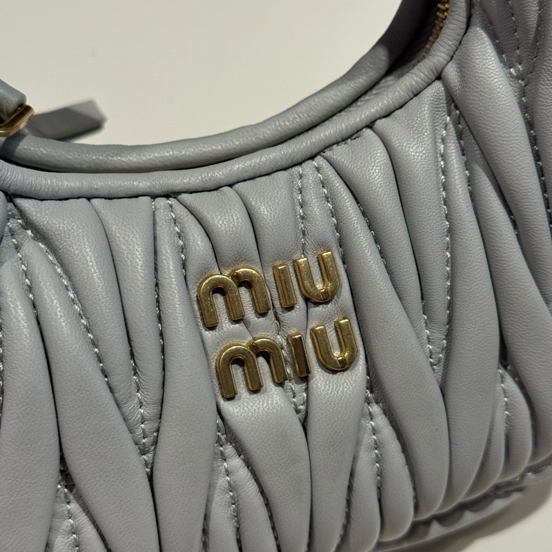 MIU MIU Wander Matelassé Nappa Leather Hobo Mini Bag