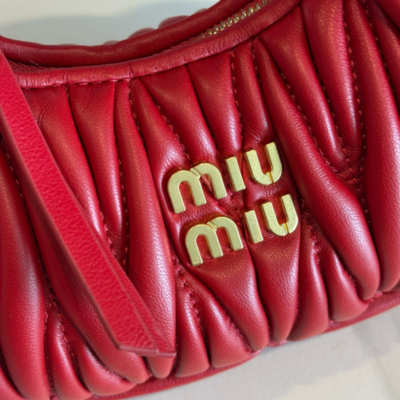 MIU MIU Wander Matelassé Nappa Leather Hobo Mini Bag
