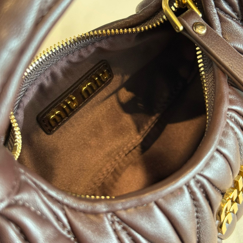 MIU MIU Wander Matelassé Nappa Leather Hobo Mini Bag