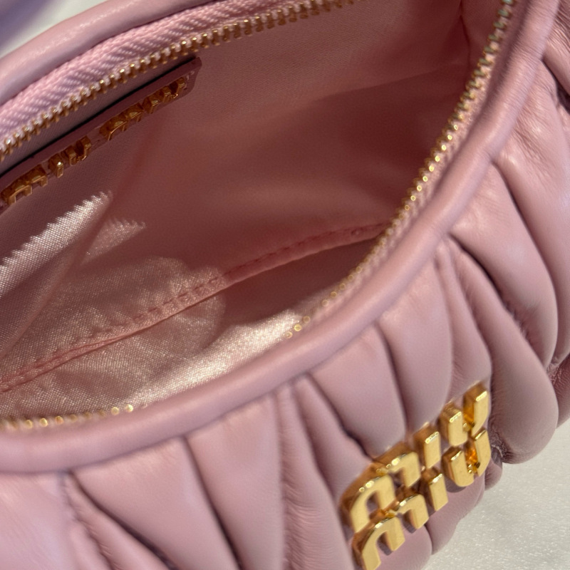MIU MIU Wander Matelassé Nappa Leather Hobo Mini Bag