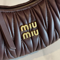 MIU MIU Wander Matelassé Nappa Leather Hobo Mini Bag