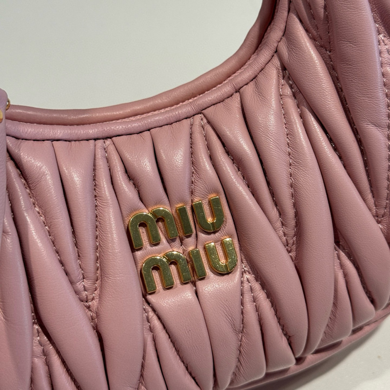 MIU MIU Wander Matelassé Nappa Leather Hobo Mini Bag